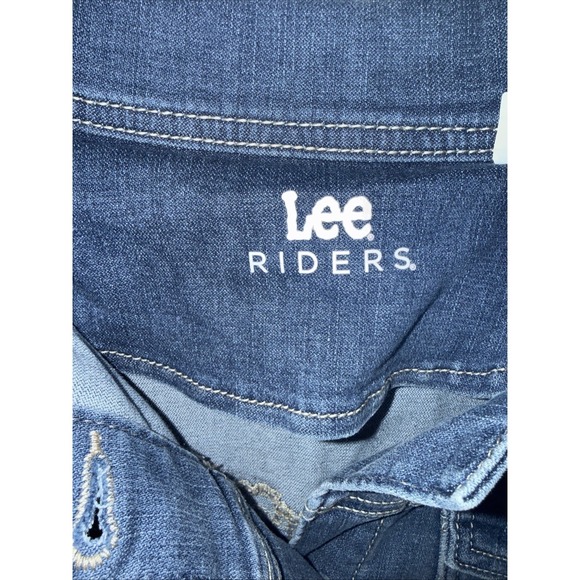 Lee Riders Women's Denim Jean Jacket Medium-Dark Wash Button Front Stretch XL - Picture 2 of 9